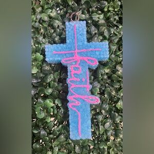 BRAND NEW WITH TAGS Faith Cross Car Freshener – Handcrafted Aroma Bead Freshie